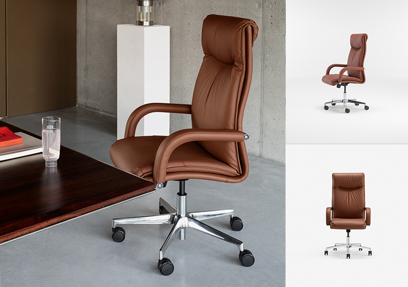 Milani Sally Executive Chefsessel in Cognac – luxuriöses Design